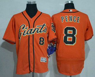 Men's San Francisco Giants #8 Hunter Pence Name Orange 2016 Flexbase Majestic Baseball Jersey Men's San Francisco Giants #8 Hunter Pence Name Orange 2016 Flexbase Majestic Baseball Jersey