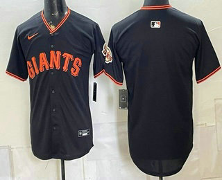 Men's San Francisco Giants Blank Black Limited Stitched Jersey