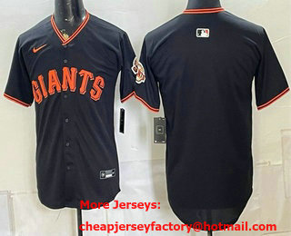 Men's San Francisco Giants Blank Black Limited Stitched Jersey