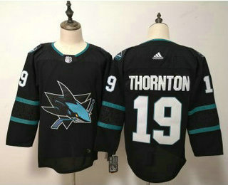 Men's San Jose Sharks #19 Joe Thornton NEW Black 2017-2018 Hockey Stitched NHL Jersey