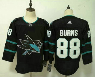 Men's San Jose Sharks #88 Brent Burns Black 2017-2018 Hockey Stitched NHL Jersey