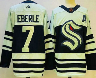 Men's Seattle Kraken #7 Jordan Eberle Light Green 2022 Reverse Retro Authentic Jersey