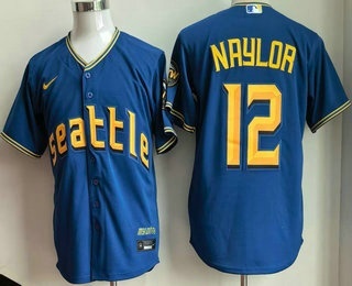 Men's Seattle Mariners #12 Josh Naylor Blue City Limited Jersey