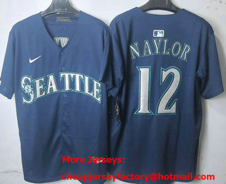 Men's Seattle Mariners #12 Josh Naylor Navy Limited Jersey