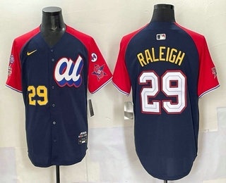 Men's Seattle Mariners #29 Cal Raleigh Navy Red 2025 All Star Limited Jersey