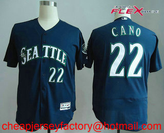 Men's Seattle Mariners Robinson Cano #22 Navy Blue Stitched MLB Flex Base Jersey