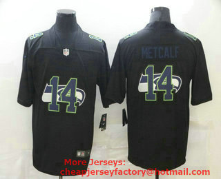 Men's Seattle Seahawks #14 D.K. Metcalf Black 2020 Shadow Logo Vapor Untouchable Stitched NFL Nike Limited Jersey