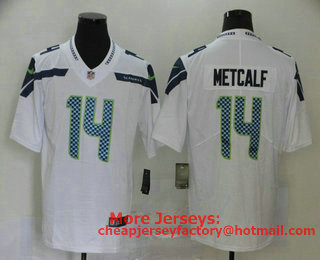 Men's Seattle Seahawks #14 D.K. Metcalf White 2017 Vapor Untouchable Stitched NFL Nike Limited Jersey