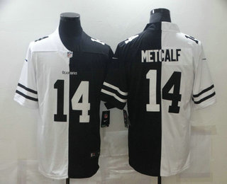 Men's Seattle Seahawks #14 D.K. Metcalf White Black Peaceful Coexisting 2020 Vapor Untouchable Stitched NFL Nike Limited Jersey