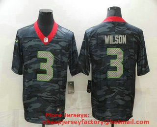 Men's Seattle Seahawks #3 Russell Wilson  2020 Camo Limited Stitched Nike NFL Jersey