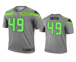 Men's Seattle Seahawks #49 Shaquem Griffin Gray Inverted Legend Jersey