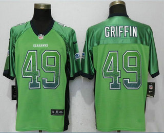 Men's Seattle Seahawks #49 Shaquem Griffin Green Drift Stitched NFL Nike Fashion Elite Jersey