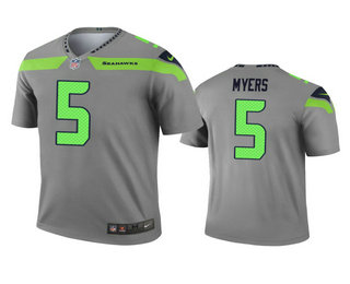 Men's Seattle Seahawks #5 Jason Myers Gray Inverted Legend Jersey