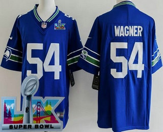 Men's Seattle Seahawks #54 Bobby Wagner Limited Blue Super Bowl LX Vapor Jersey