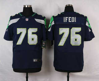 Men's Seattle Seahawks #76 Germain Ifedi Navy Blue Team Color Stitched NFL Nike Elite Jersey