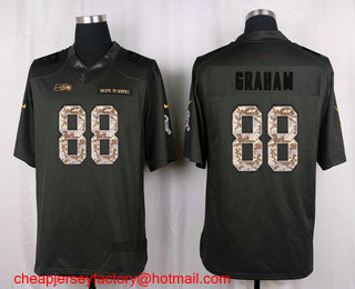 Men's Seattle Seahawks #88 Jimmy Graham Black Anthracite 2016 Salute To Service Stitched NFL Nike Limited Jersey
