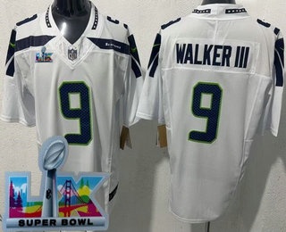 Men's Seattle Seahawks #9 Kenneth Walker III Limited White Super Bowl LX FUSE Vapor Jersey