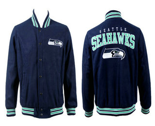 Men's Seattle Seahawks Navy Stitched Jacket