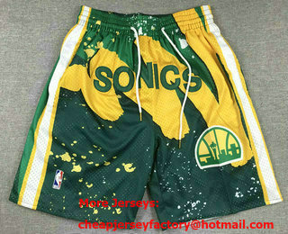 Men's Seattle Supersonics Green Yellow Just Don Shorts