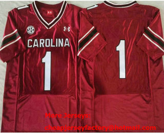 Men's South Carolina Gamecocks #1 Deebo Samuel No Name Red College Limited Football Jersey