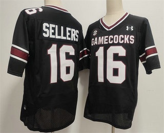 Men's South Carolina Gamecocks #16 LaNorris Sellers Black College Football Jersey
