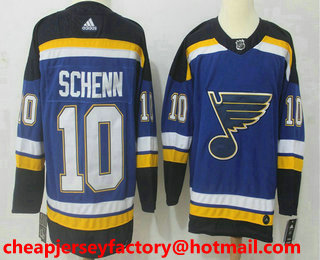 Men's St. Louis Blues #10 Brayden Schenn Blue 2017-2018 Hockey Stitched NHL Jersey