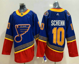 Men's St. Louis Blues #10 Brayden Schenn Blue Adidas Stitched NHL Throwback Jersey