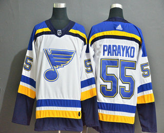 Men's St. Louis Blues #55 Colton Parayko White Adidas Stitched NHL Jersey