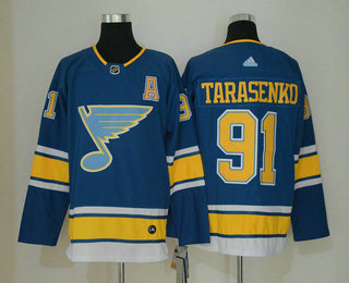 Men's St. Louis Blues #91 Vladimir Tarasenko Blue Alternate Stitched NHL Jersey