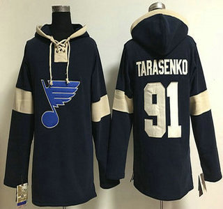 Men's St. Louis Blues #91 Vladimir Tarasenko Old Time Hockey 2014 Navy Blue Hoodie