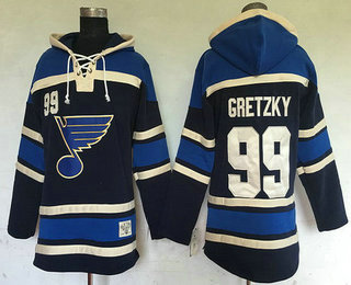 Men's St. Louis Blues #99 Wayne Gretzky Navy Blue Old Time Hockey Hoodie Men's St. Louis Blues #99 Wayne Gretzky Navy Blue Old Time Hockey Hoodie