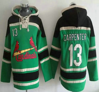 Men's St. Louis Cardinals #13 Matt Carpenter Green MLB Hoodie