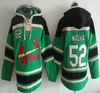 Men's St. Louis Cardinals #52 Michael Wacha Green MLB Hoodie