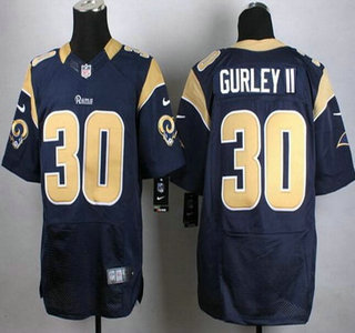 Men's St. Louis Rams #30 Todd Gurley II Navy Blue Team Color NFL Nike Elite Jersey