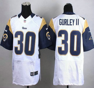 Men's St. Louis Rams #30 Todd Gurley II White Road NFL Nike Elite Jersey