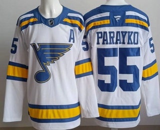 Men's St Louis Blues #55 Colton Parayko White Authentic Jersey