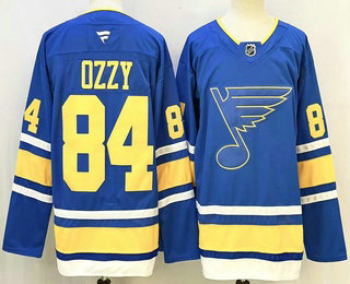 Men's St Louis Blues #84 Ozzy Light Blue Authentic Jersey