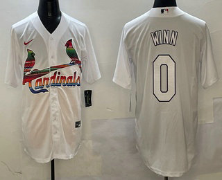 Men's St Louis Cardinals #0 Masyn Winn White Mexico Cool Base Stitched Jersey