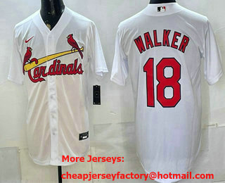 Men's St Louis Cardinals #18 Jordan Walker White Home Stitched Jersey