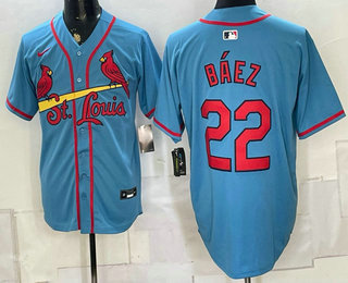 Men's St Louis Cardinals #22 Joshua Baez Blue Alternate Limited Stitched Jersey