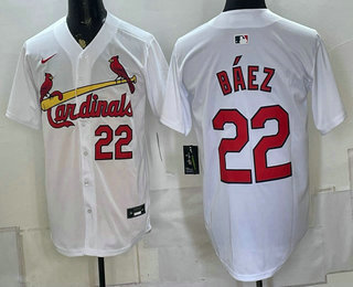 Men's St Louis Cardinals #22 Joshua Baez White Cool Base Stitched Jersey