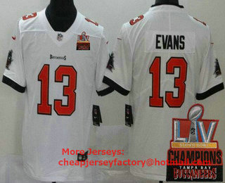 Men's Tampa Bay Buccaneers #13 Mike Evans Limited White 2020 2021 Super Bowl LV Champions Vapor Untouchable Jersey