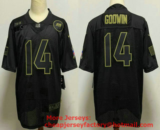 Men's Tampa Bay Buccaneers #14 Chris Godwin Black 2020 Salute To Service Stitched NFL Nike Limited Jersey
