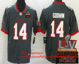 Men's Tampa Bay Buccaneers #14 Chris Godwin Limited Pewter 2021 Super Bowl LV Champions Vapor Untouchable Jersey