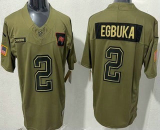 Men's Tampa Bay Buccaneers #2 Emeka Egbuka Limited Green 2025 Salute To Service Jersey