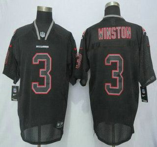 Men's Tampa Bay Buccaneers #3 Jameis Winston Nike Lights Out Black Elite Jersey