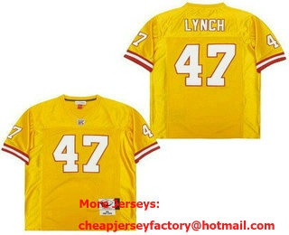 Men's Tampa Bay Buccaneers #47 John Lynch Yellow 1986 Throwback Jersey