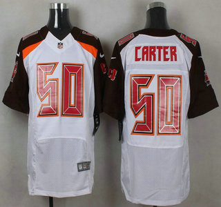 Men's Tampa Bay Buccaneers #50 Bruce Carter White Road NFL Nike Elite Jersey