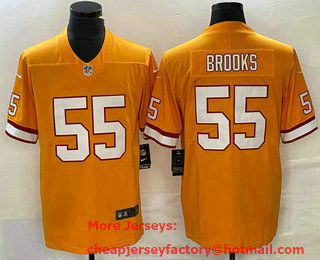 Men's Tampa Bay Buccaneers #55 Derrick Brooks Yellow Limited Stitched Throwback Jersey