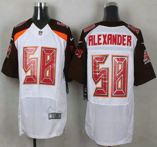Men's Tampa Bay Buccaneers #58 Kwon Alexander White Road NFL Nike Elite Jersey
